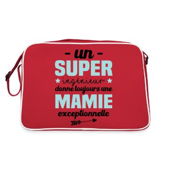 Ingénieur cadeau drôle mamie retraitée - Sac Retro - rouge/blanc - Dos