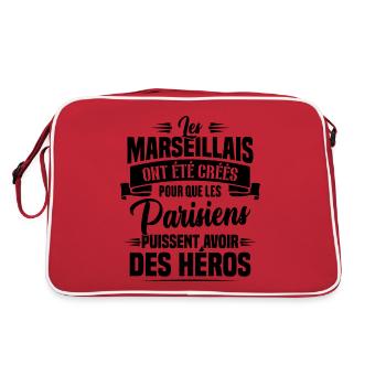 Les marseillais ont été créés pour les parisiens - Sac Retro - rouge/blanc - Dos