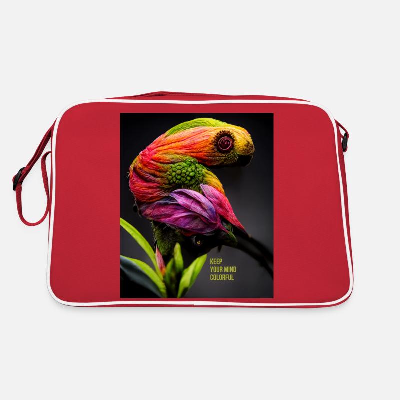 Colorful parrot for all sharp minds Retro Bag
