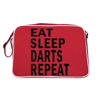 Mangez des fléchettes de sommeil répétez pour les amateurs de fléchettes - Sac Retro - rouge/blanc - Dos