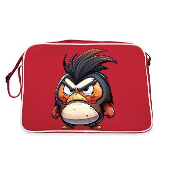Ich bin nicht glücklich! - Retro Tasche - Rot/Weiß - Hinten