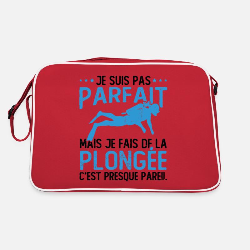 Pas parfait mais je fais de la plongée - Sac Retro - rouge/blanc
