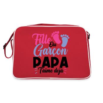 Fille ou garçon papa t aime déjà - Sac Retro - rouge/blanc - Dos