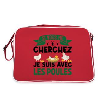 si vous me cherchez je suis avec les poules - Sac Retro - rouge/blanc - Dos