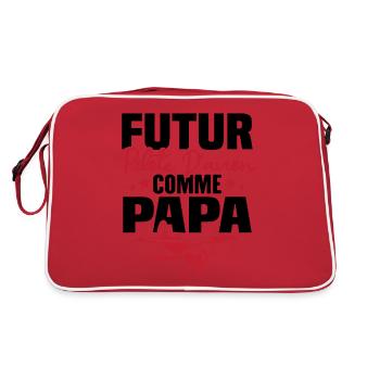 Futur Pilote d'avion comme Papa - Sac Retro - rouge/blanc - Dos