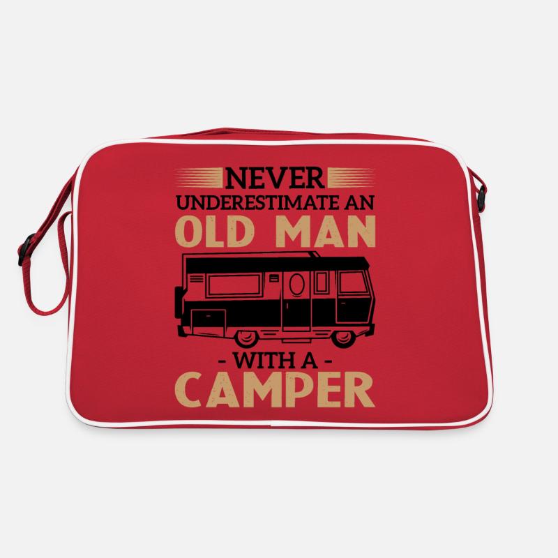 Unterschätzen Sie niemals einen alten Mann mit einem Wohnmobil Retro Tasche