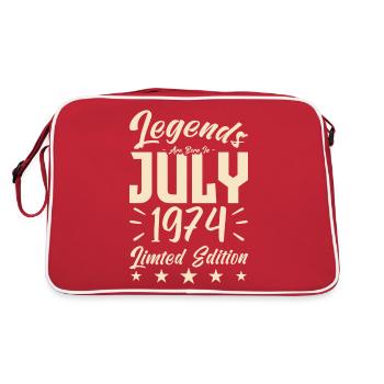Naissance En Juillet 1974. Cadeau d'anniversaire. - Sac Retro - rouge/blanc - Dos