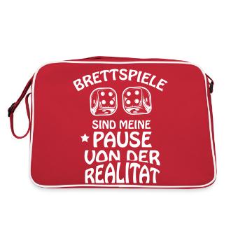 boardgame chess backgammon game night - Retro Tasche - Rot/Weiß - Hinten