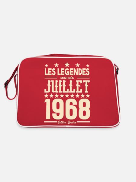 cadeau d'anniversaire Juillet 1968. Cadeau juillet - Sac Retro - rouge/blanc