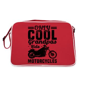 Nur coole Opa fährt Motorrad - Retro Tasche - Rot/Weiß - Hinten