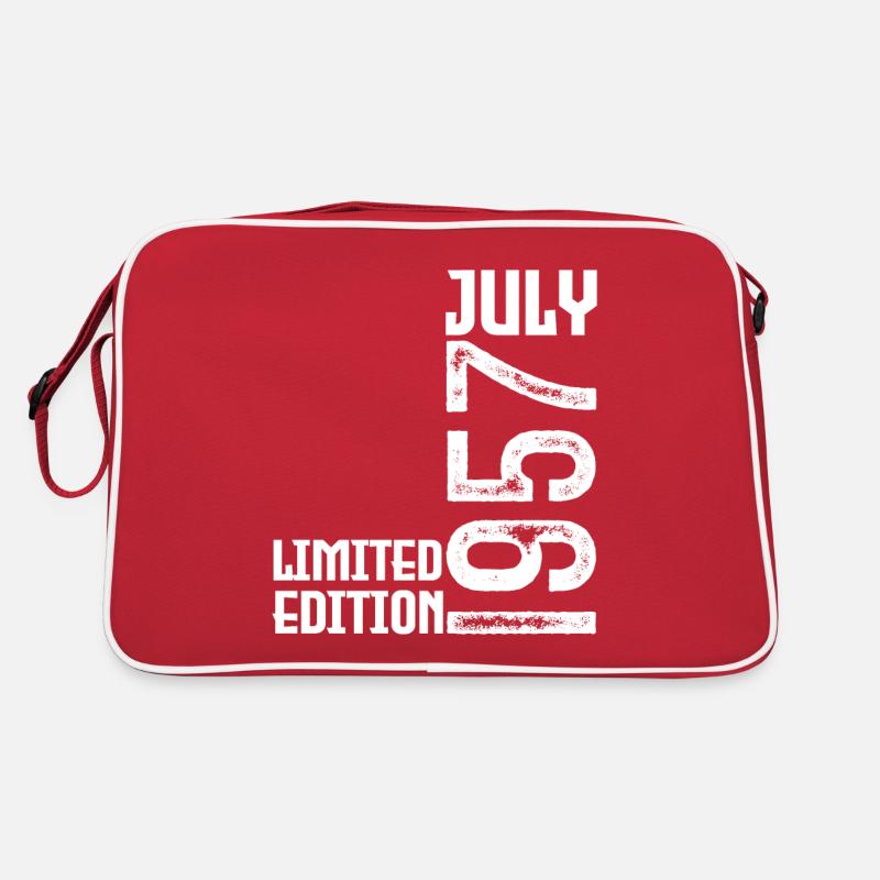 Geschenk Juli 1957. Geburtstag Juli 1957. - Retro Tasche - Rot/Weiß