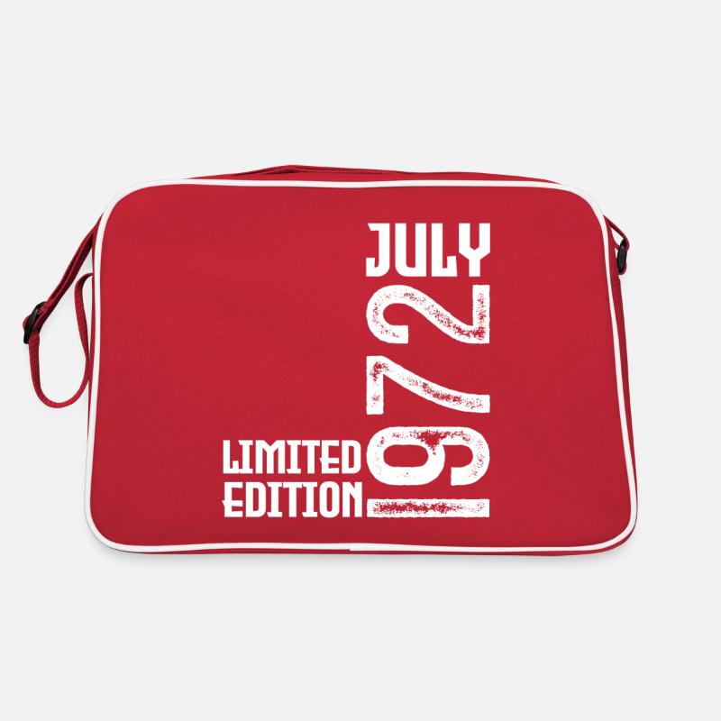 Geschenk Juli 1972. Geburtstag Juli 1972. - Retro Tasche - Rot/Weiß