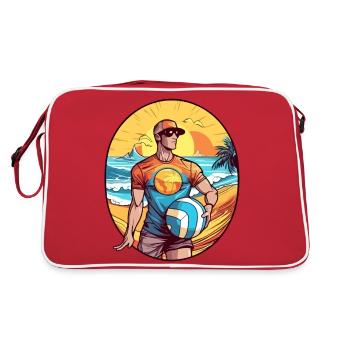 Rod Beachvolleyballspieler - Retro Tasche - Rot/Weiß - Hinten