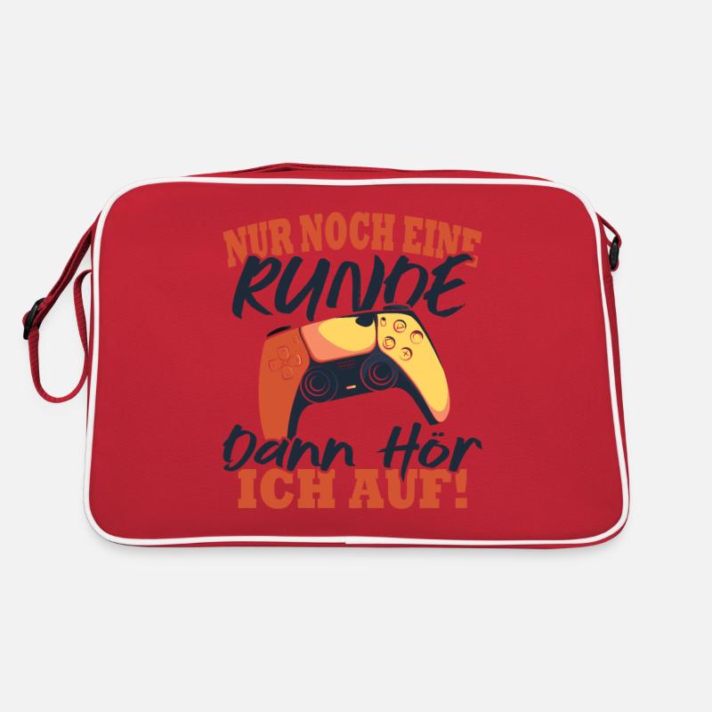 Nur noch eine Runde dann hör ich auf - Retro Tasche - Rot/Weiß