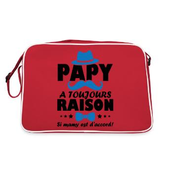 Papy a toujours Raison si mamy est d accord - Sac Retro - rouge/blanc - Dos