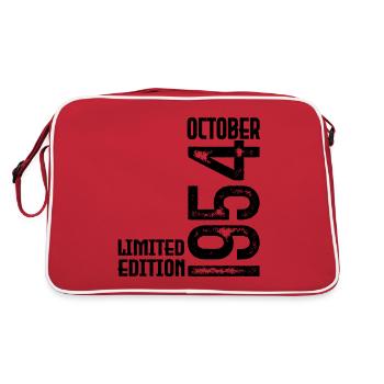 October 1954 Anniversary Gift. October 1954. - Retro Bag - red/white - Back
