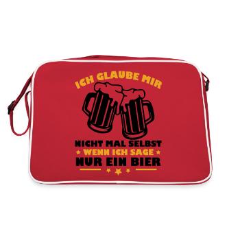 Ich Glaube Mir Nicht - Wenn Ich Sage Nur ein Bier - Retro Tasche - Rot/Weiß - Hinten