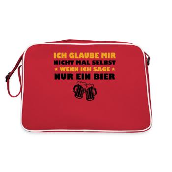 Ich Glaube Mir Nicht - Wenn Ich Sage Nur ein Bier - Retro Tasche - Rot/Weiß - Hinten