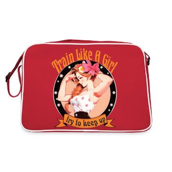 Entraînez-vous comme une fille essayez de suivre une femme pin-up - Sac Retro - rouge/blanc - Dos
