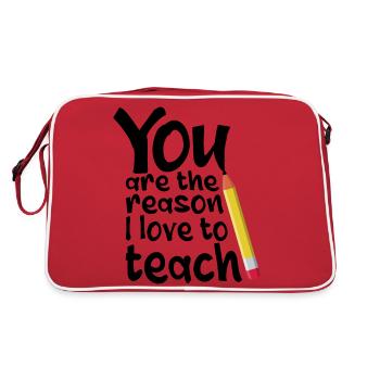 You Are The Reason I Love To Teach School Teacher - Retro Bag - red/white - Back