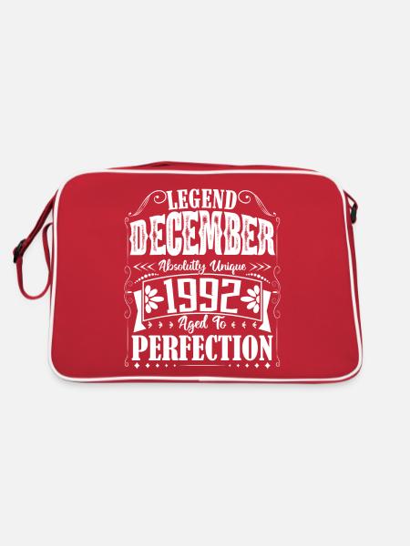 Décembre 1992. Cadeau d'Anniversaire decembre 1992 - Sac Retro - rouge/blanc - Dos
