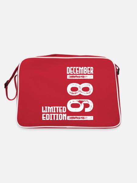 Cadeau Anniversaire Décembre 1981. Decembre 1981. - Sac Retro - rouge/blanc - Dos