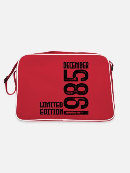 Cadeau Anniversaire Décembre 1985. Decembre 1985. - Sac Retro - rouge/blanc - Dos