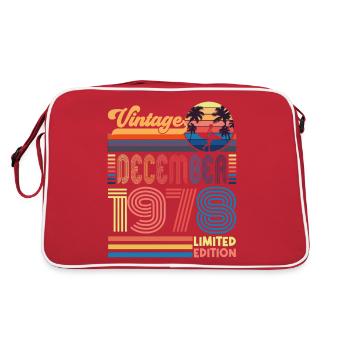 Anniversaire Décembre 1978. Cadeau decembre 1978. - Sac Retro - rouge/blanc - Dos