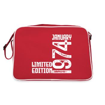 Cadeau Anniversaire Janvier 1974. January 1974. - Sac Retro - rouge/blanc - Dos