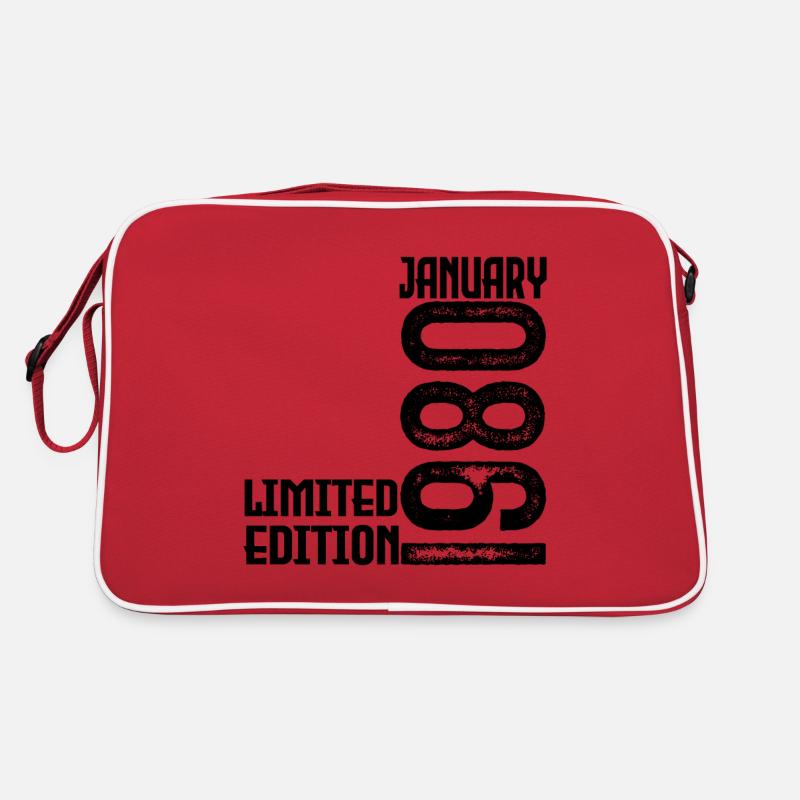 Jubiläumsgeschenk Januar 1980. Januar 1980. - Retro Tasche - Rot/Weiß