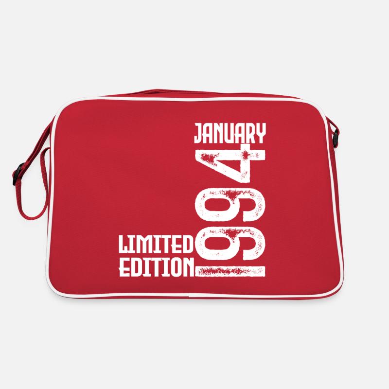 Januar 1994 Geschenk zum Jahrestag. Januar 1994. - Retro Tasche - Rot/Weiß