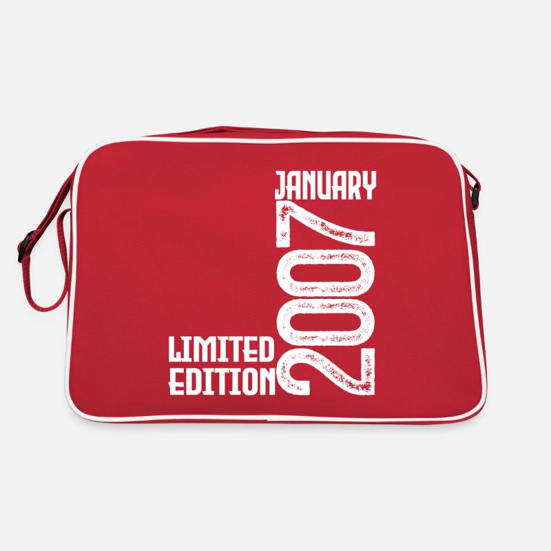 Januar 2007 Geburtstagsgeschenk. Januar 2007. - Retro Tasche - Rot/Weiß