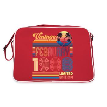 Anniversaire Février 1988. Cadeau Fevrier 1988. - Sac Retro - rouge/blanc - Dos
