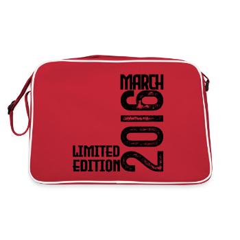 Cadeau Anniversaire Mars 2016. March 2016. mars - Sac Retro - rouge/blanc - Dos