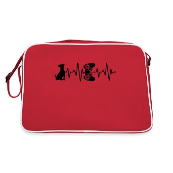 Battement de cœur du joueur et du chien - Sac Retro - rouge/blanc - Dos