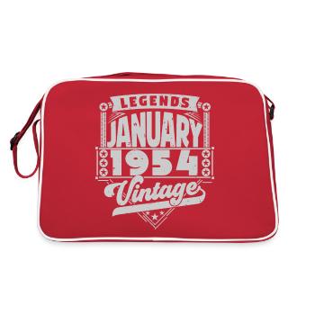 Vintage Anniversaire Janvier 1954, Janvier 1954. - Sac Retro - rouge/blanc - Dos