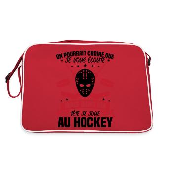 Dans ma tête je joue au hockey - Sac Retro - rouge/blanc - Dos