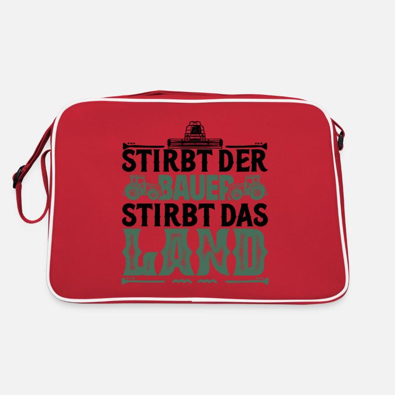 Wenn der Bauer stirbt, stirbt das Land, Bauerndemo Retro Tasche