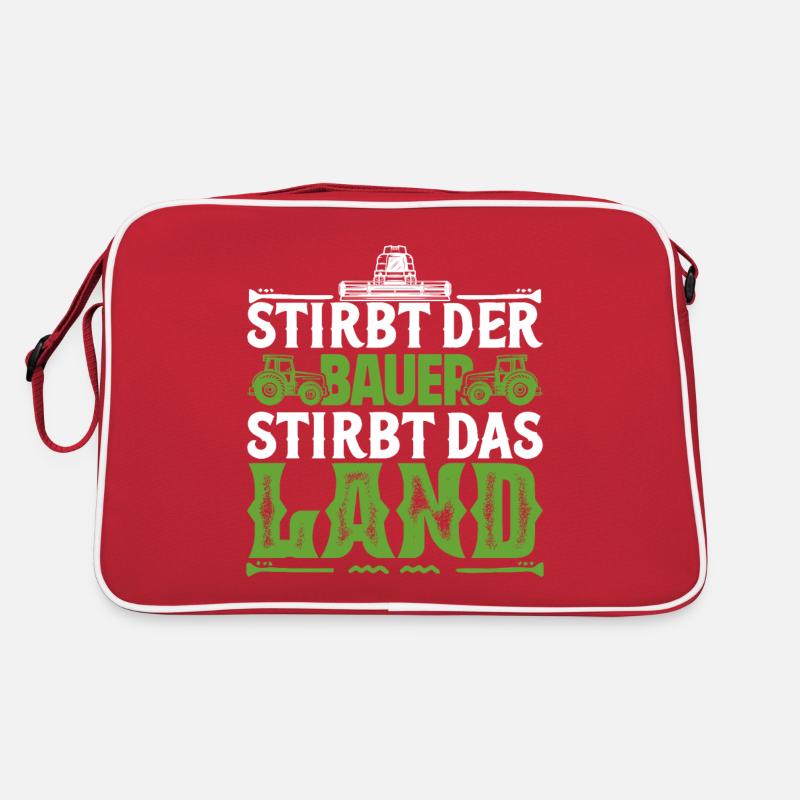 Wenn der Bauer stirbt, stirbt das Land, Bauerndemo Retro Tasche