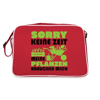Sorry no time my plants need me - Retro Bag - red/white - Back