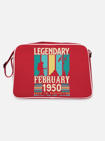 Cadeau Vintage Anniversaire Février 1950, février. - Sac Retro - rouge/blanc