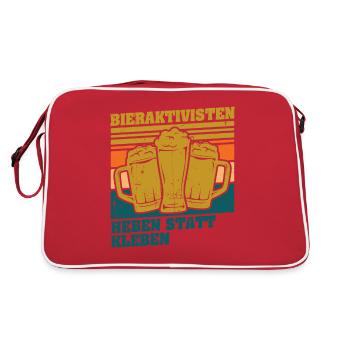 Beer activists: Lifting instead of gluing - Retro Bag - red/white - Back
