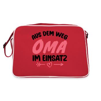 À l’écart, grand-mère en action - Sac Retro - rouge/blanc - Dos