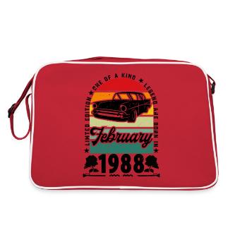 Anniversaire février 1988, Vintage février 1988. - Sac Retro - rouge/blanc - Dos