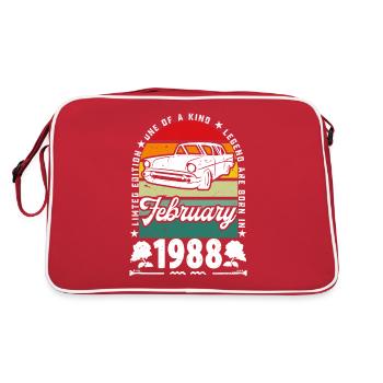 Anniversaire février 1988, Vintage février 1988. - Sac Retro - rouge/blanc - Dos