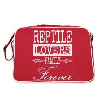 funny gift reptile species reptile biology - Retro Tasche - Rot/Weiß - Hinten
