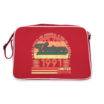 Cadeau d’anniversaire Retro 1991. Vintage 1991. - Sac Retro - rouge/blanc - Dos