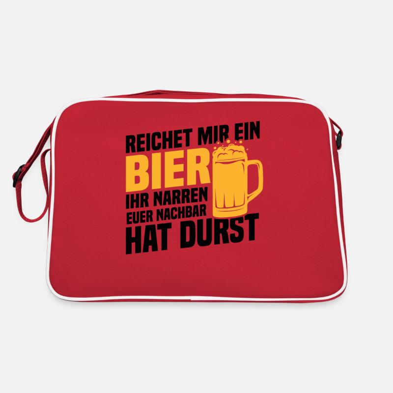 Reichet mir ein bier, Nachbar hat durst Retro Tasche