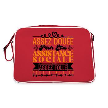 Cadeau Assistante Sociale. Parfaite Assistante. - Sac Retro - rouge/blanc - Dos