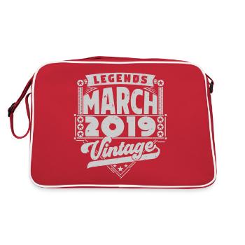 Cadeau Vintage Anniversaire mars 2019, mars 2019. - Sac Retro - rouge/blanc - Dos